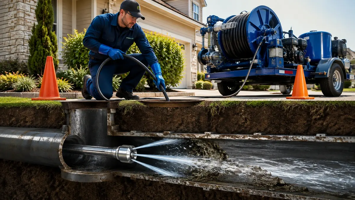 Main Sewer Line Hydro Jet Cleaning in Crestline