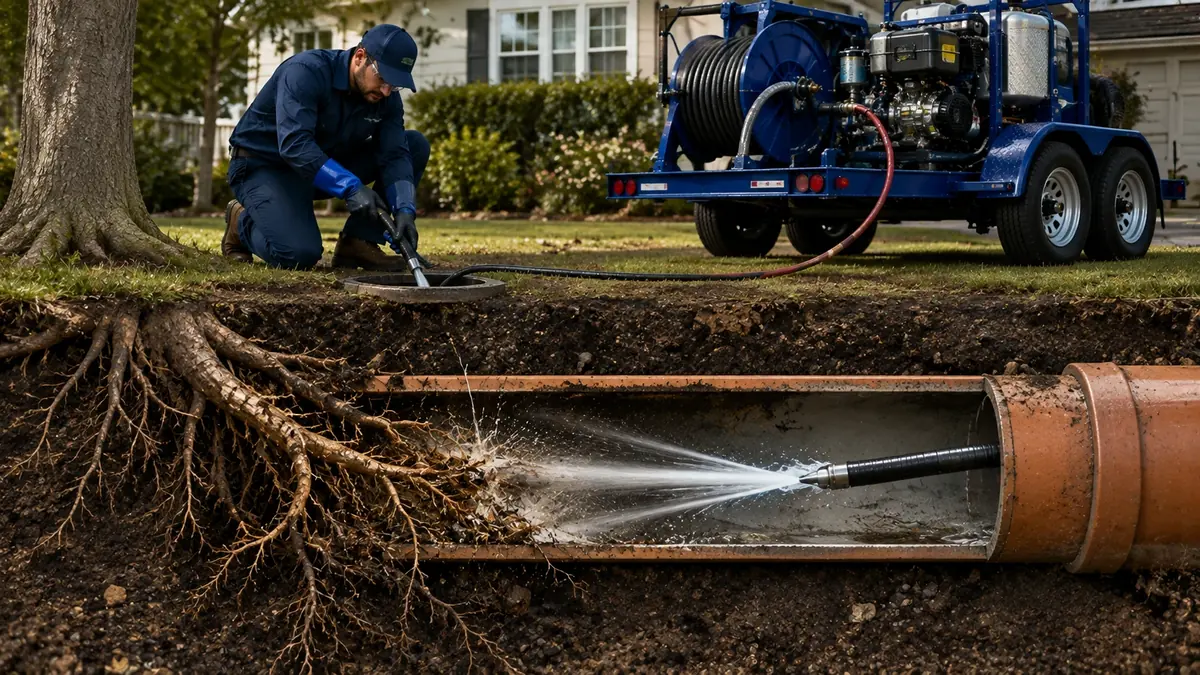 Tree Root Removal with Hydro Jetting in Crestline